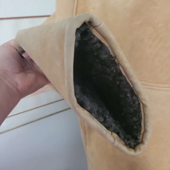 Vintage 70's Men's Sheepskin Coat Made in Scotland Size L - Picture 8 of 10